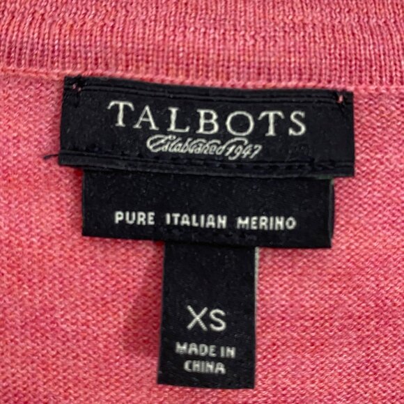 Talbots Pure Italian Merino Wool Open Cardigan Sweater XS Dusty Rose - Picture 3 of 7